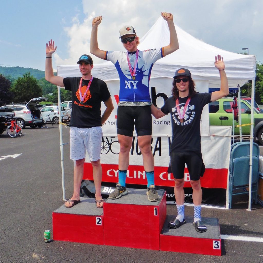 Dave on the second step of the podium at the NYS time trial championships