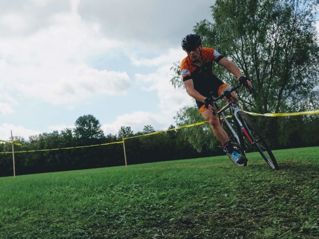 Scott Stewart chooses his line carefully at the NYS cyclocross championship